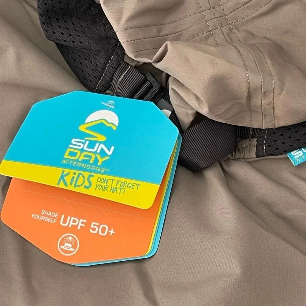 Sun Day Afternoons Play Hat Kids S Tan UPF 50+ Sun Protection‎ Neck Veil NWT